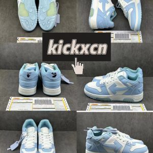 OFF-WHITE Out Of Office OOO 30 MM Low Tops White Light Blue