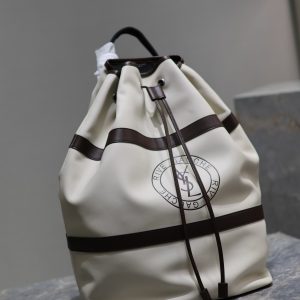 YSL Single Strap Leather Shoulder Bag White