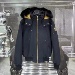 Moose Knuckle Jacket Black Gold with Detachable Fur--dm me for more styles